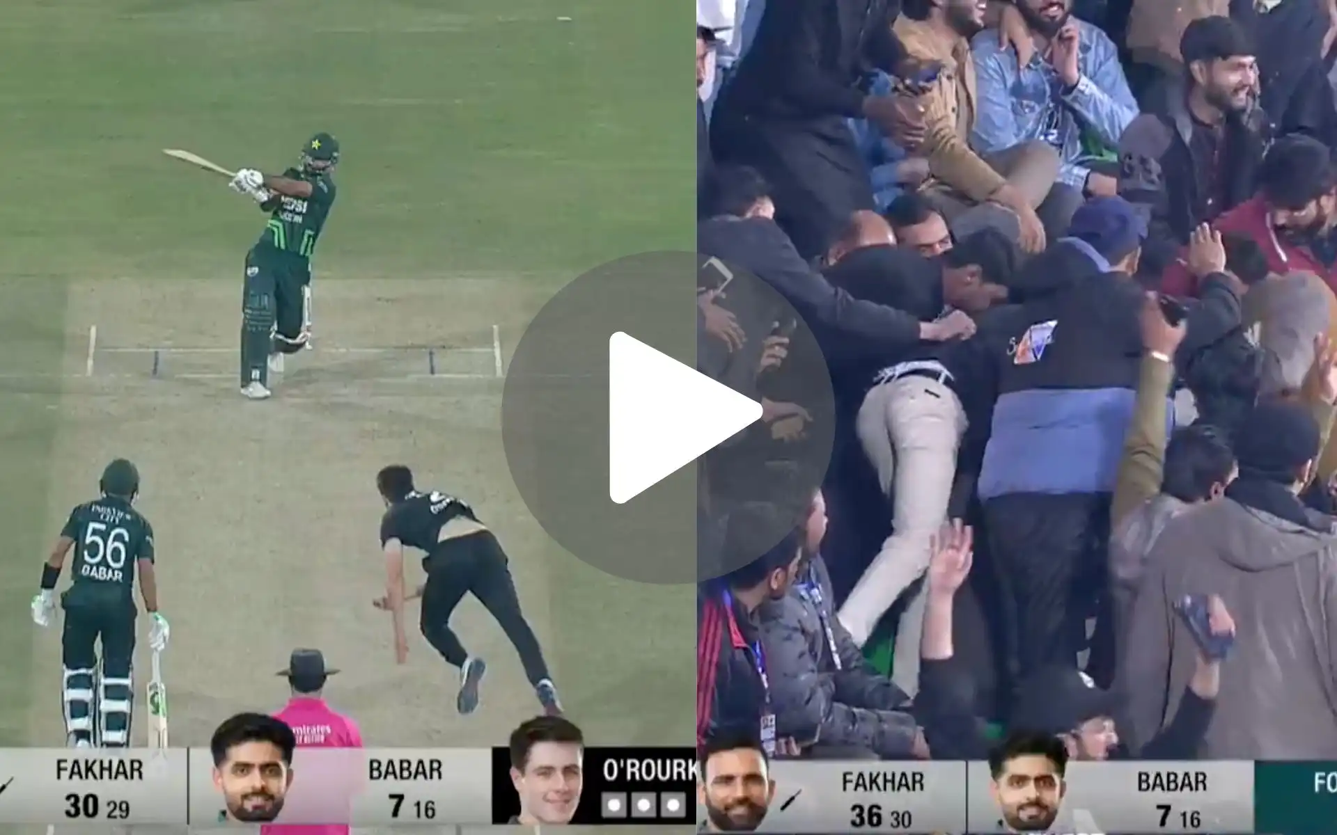 [Watch] Fakhar Zaman's Massive Six Off O'Rourke Makes Lahore Crowd Dance In Joy